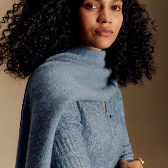 Cozy Light Blue Wool Scarf from Sezane - Picture 2 of 4